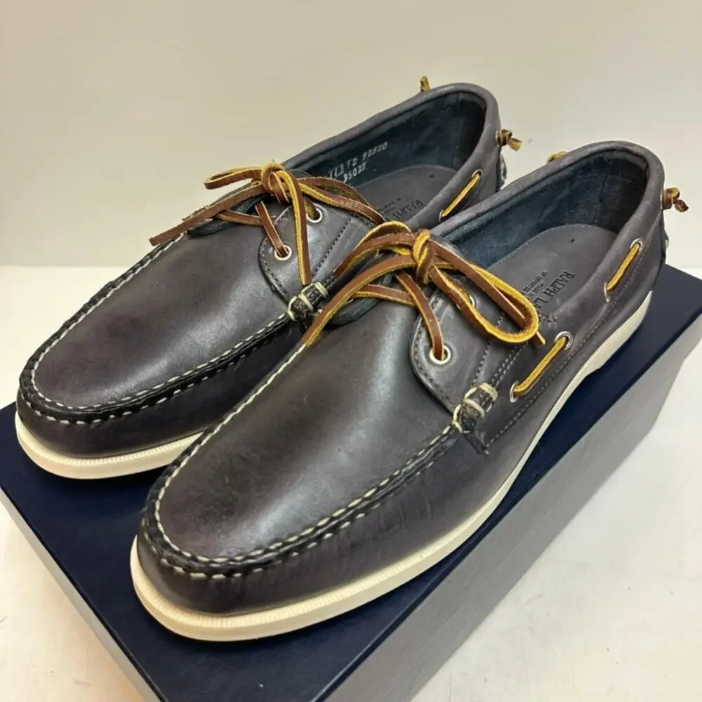 NIB Rancourt & Co. x Polo Ralph Lauren Telford Boat Shoe Blue NOS Maine USA 11 D